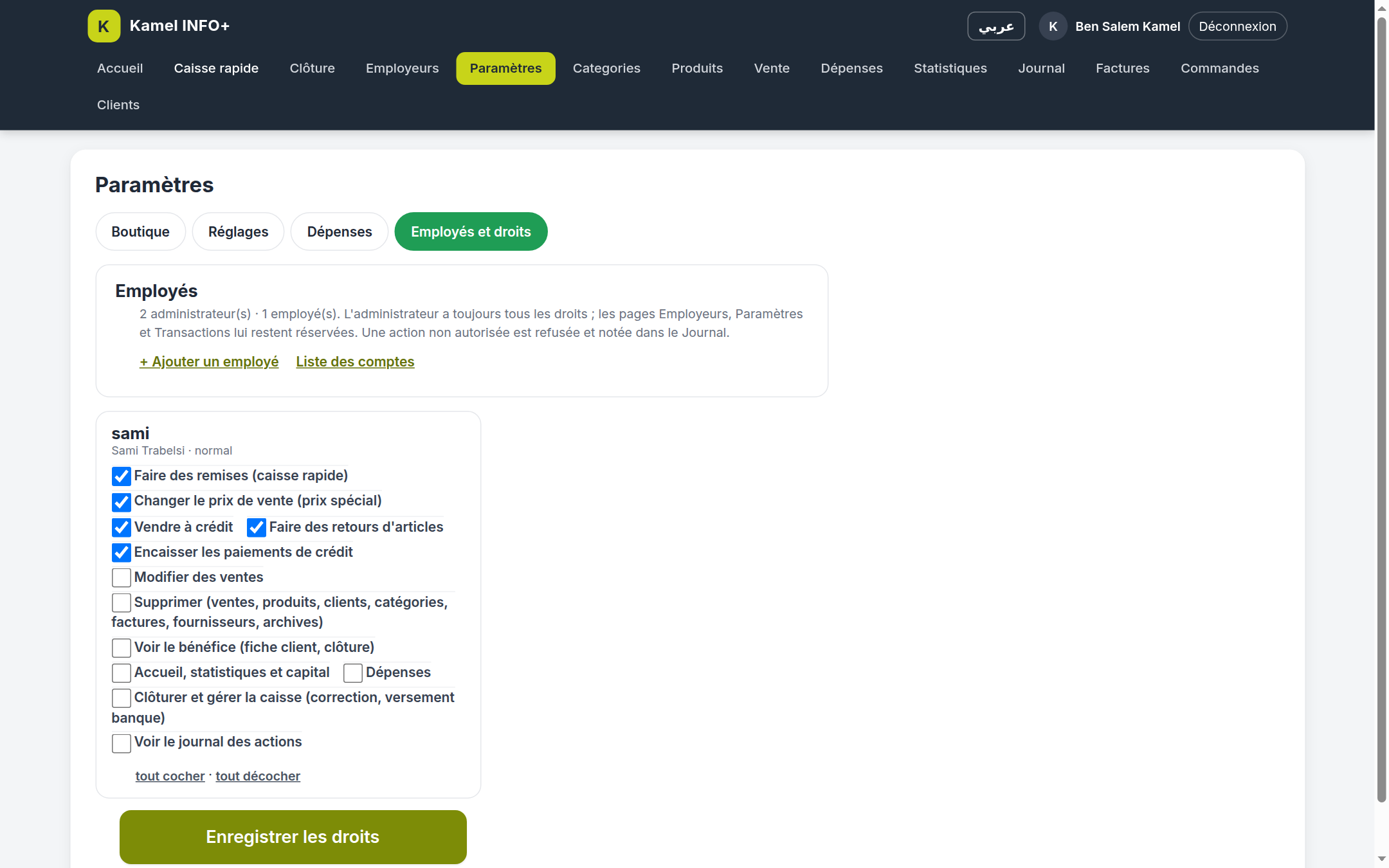 Droits sur ordinateur